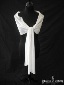 Bianco Evento - Étole en mousseline blanche