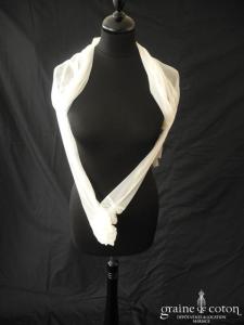 Bianco Evento - Boléro en tulle strech ivoire pailleté avec strass Swarovski