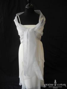 Étole en organza gris perle