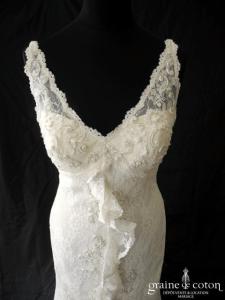 White One - Robe une pièce en dentelle ivoire