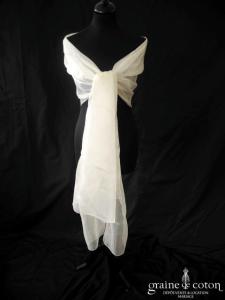 Sacha Novia pour Hervé Mariage - Étole en organza ivoire