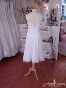 Pronuptia - Robe courte en mousseline ivoire clair