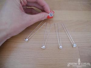 Lot de 5 pics à chignons strass