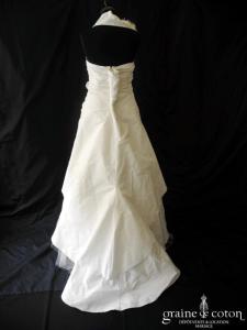 Linéa Raffaëlli - Robe drapée en taffetas ivoire clair