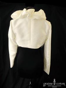 Rembo Styling - Boléro en taffetas ivoire, manches longues