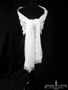 Pronuptia - Étole en guipure de dentelle ivoire