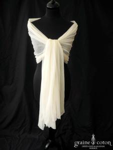 Pronuptia - Étole en tulle fluide ivoire