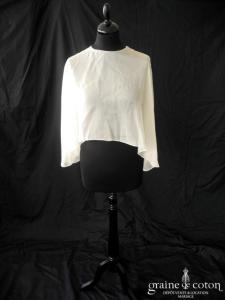 Jenny Packham - Étole en organza de soie ivoire