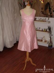 Antonelle - Ensemble tailleur rose en soie sauvage