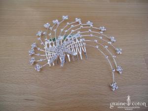 Coiffe strass pour cheveux, montée sur peigne