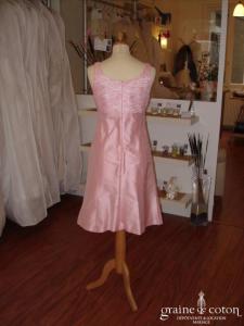 Antonelle - Ensemble tailleur rose en soie sauvage