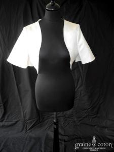 Création - Boléro en satin ivoire, manches courtes