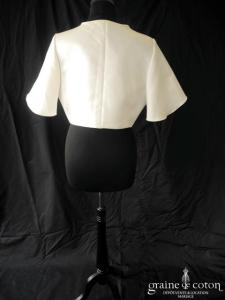 Création - Boléro en satin ivoire, manches courtes