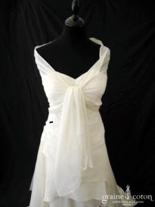 Catherine Marechal - Étole fluide en mousseline de soie ivoire