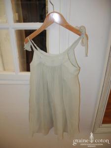 Bonpoint - Robe petite fille en mousseline de soie vert pâle
