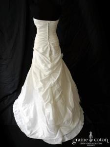 Hervé Mariage - Robe drapée en taffetas ivoire clair