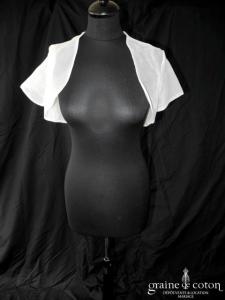 Inn Love pour Juste un baiser - Boléro en organza ivoire clair, manches courtes