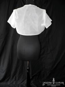 Inn Love pour Juste un baiser - Boléro en organza ivoire clair, manches courtes