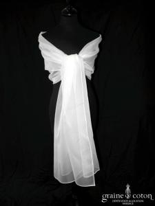 Cymbeline - Étole en organza type gaze blanche