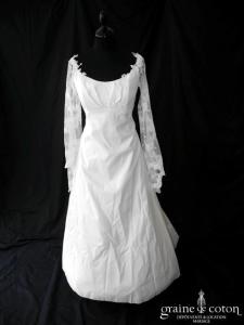 Hervé Mariage - Robe empire en taffetas et dentelle ivoire