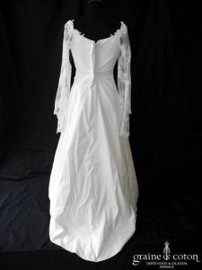Hervé Mariage - Robe empire en taffetas et dentelle ivoire