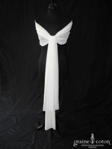 Cymbeline - Étole froncée en mousseline ivoire clair