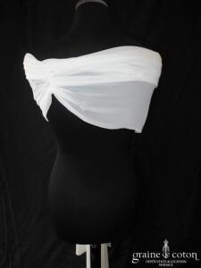 Cymbeline - Étole froncée en mousseline ivoire clair