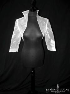 Priam - Boléro en organza blanc à manches longues