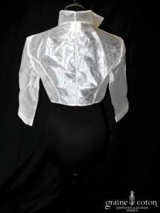 Priam - Boléro en organza blanc à manches longues