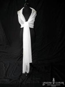 Jesus Peiro - Étole en organza de soie ivoire