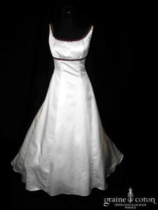 Hervé Mariage - Robe empire en satin ivoire