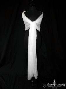 Pronovias - Étole en mousseline ivoire clair