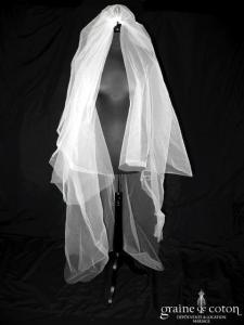 Mirella - Voile long de 2 mètres en tulle ivoire