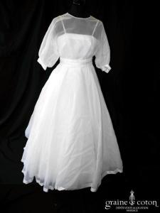 Aurore - Robe vintage en organza blanc