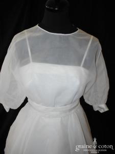 Aurore - Robe vintage en organza blanc