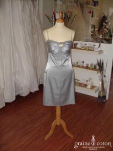La petite française - Robe courte en satin gris