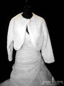 Boléro en fausse fourrure ivoire