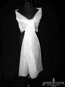Linea Raffaëlli - Étole en organza de soie ivoire