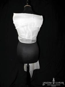 Linea Raffaëlli - Étole en organza de soie ivoire