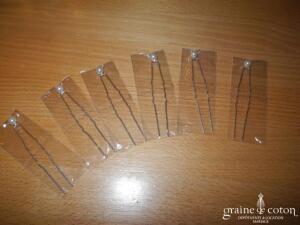 Pics à cheveux - Lot de 6 perles blanches