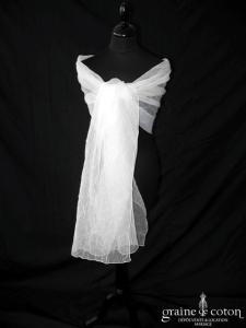 Eglantine Création - Étole en organza effet froissé ivoire clair