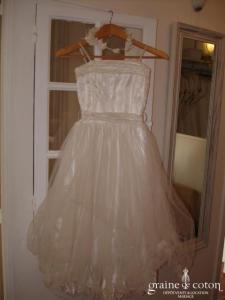 Robe de demoiselle d'honneur tulle blanc