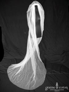 David Fielden - Voile long de 2,50 mètres en tulle ivoire clair