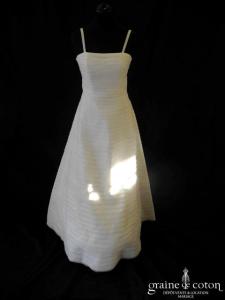 Cymbeline - Robe une pièce en bandes d'organza ivoire clair