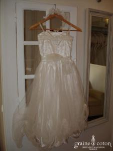 Robe de demoiselle d'honneur tulle blanc