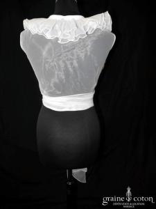 Cymbeline - Boléro cache coeur à volant en organza ivoire clair