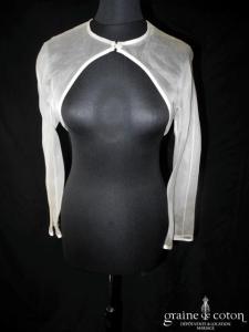 Suzanne Ermann - Boléro en organza de soie cappuccino