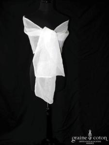 Pronuptia - Étole en organza doublé ivoire