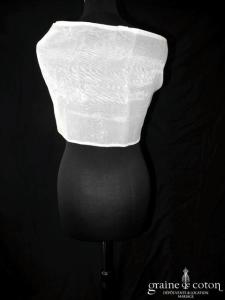 Pronuptia - Étole en organza doublé ivoire