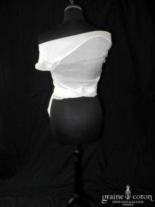 Jesus Peiro - Étole biseautée en organza de soie ivoire clair